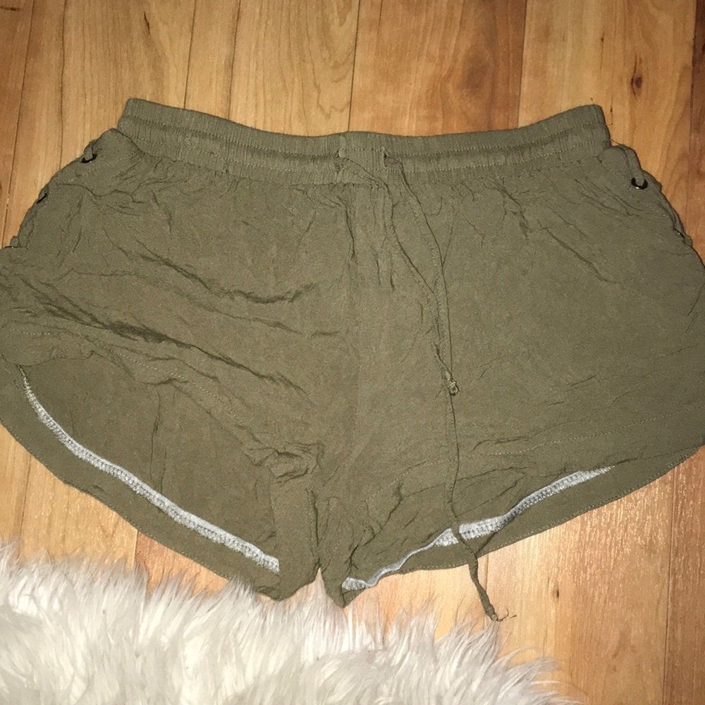 army green shorts